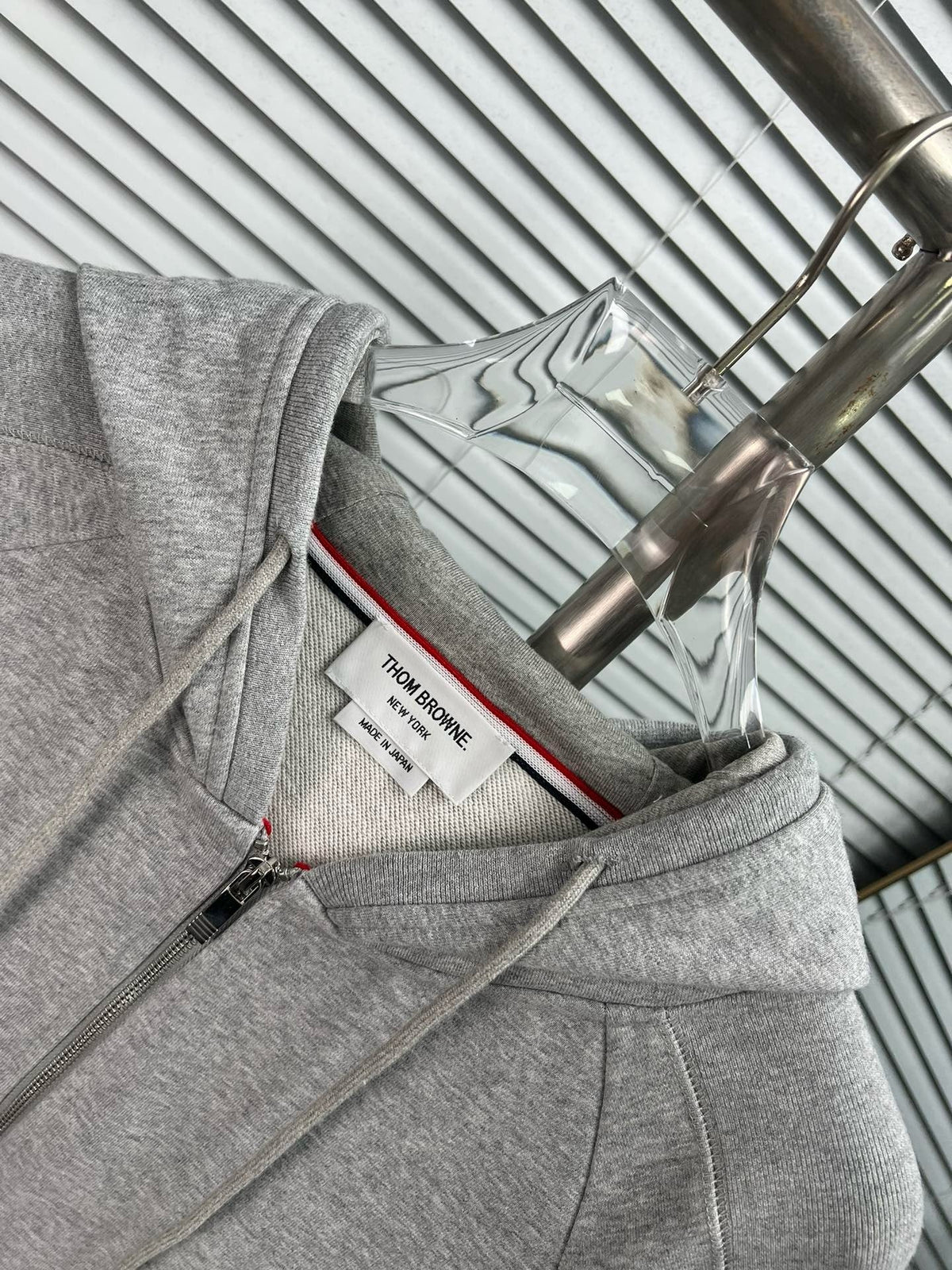 4-Bar Zip Black Hoodie - Men's