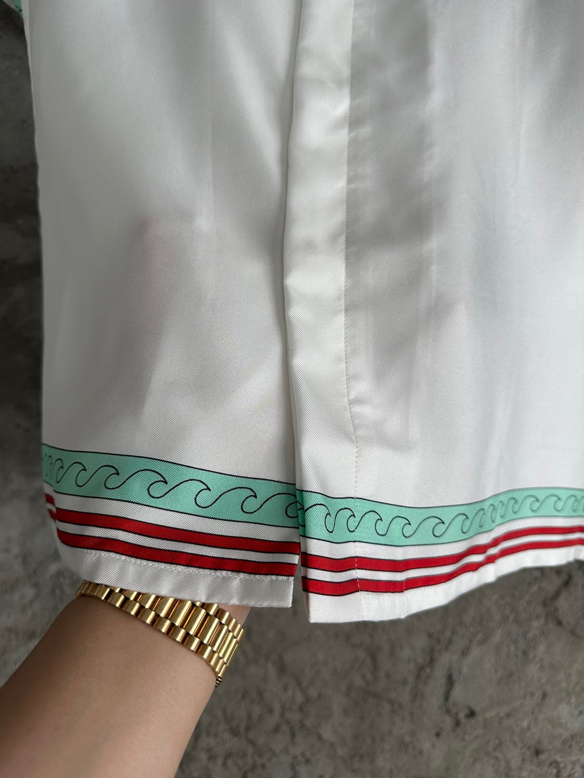 White Knit Crest Trim Short-Sleeve - Men's