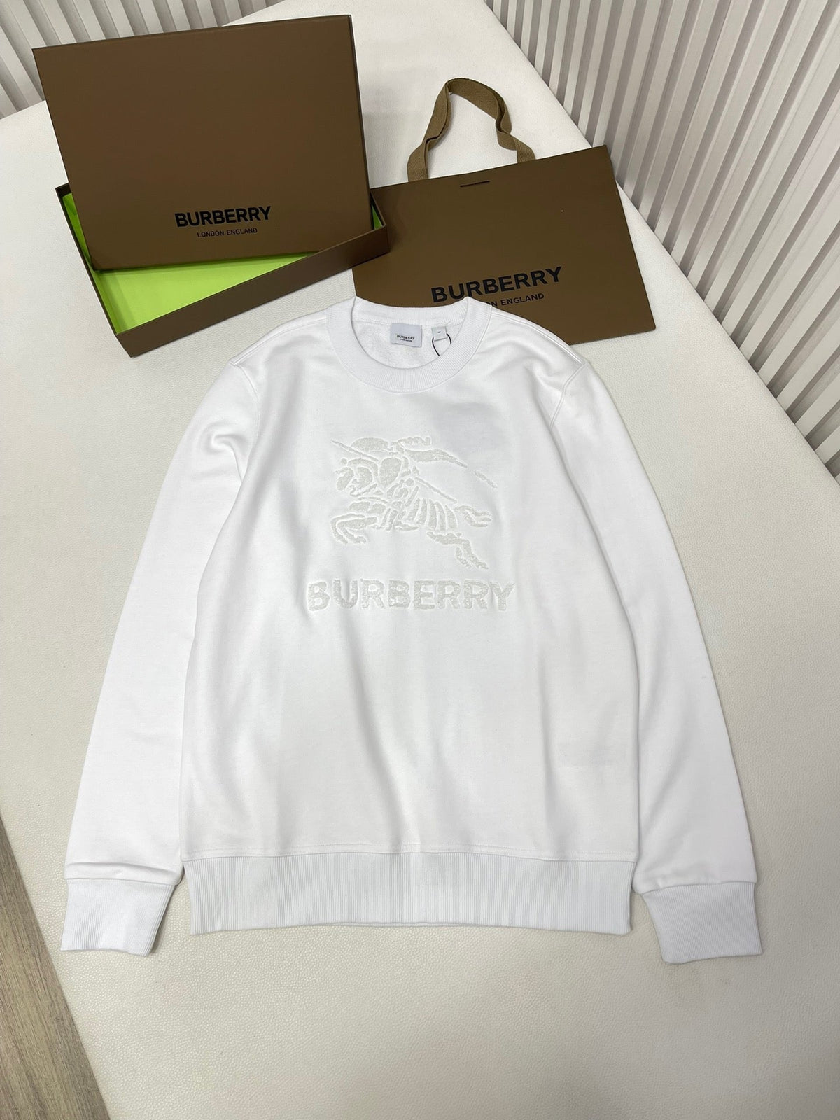 Black Cotton Tonal Emblem Crewneck - Men's
