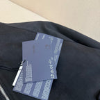 Navy Nylon Plain Bomber - Men's