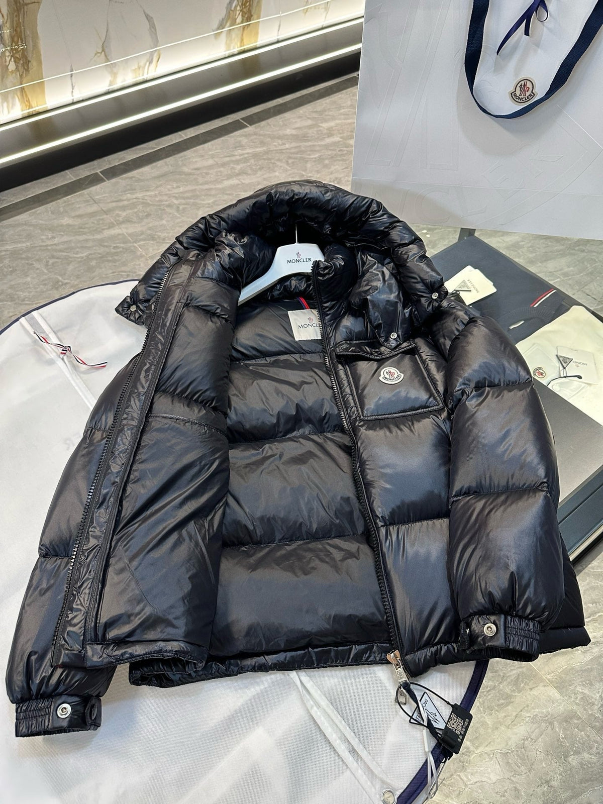 Black Puffer Jacket - Men's