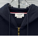 4-Bar Zip Navy Hoodie - Men's