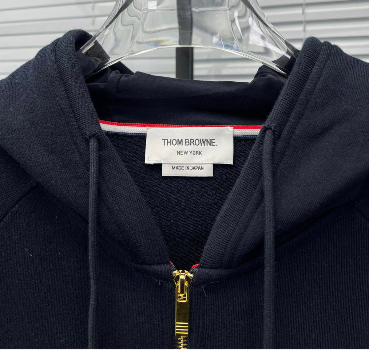 4-Bar Zip Navy Hoodie - Men's