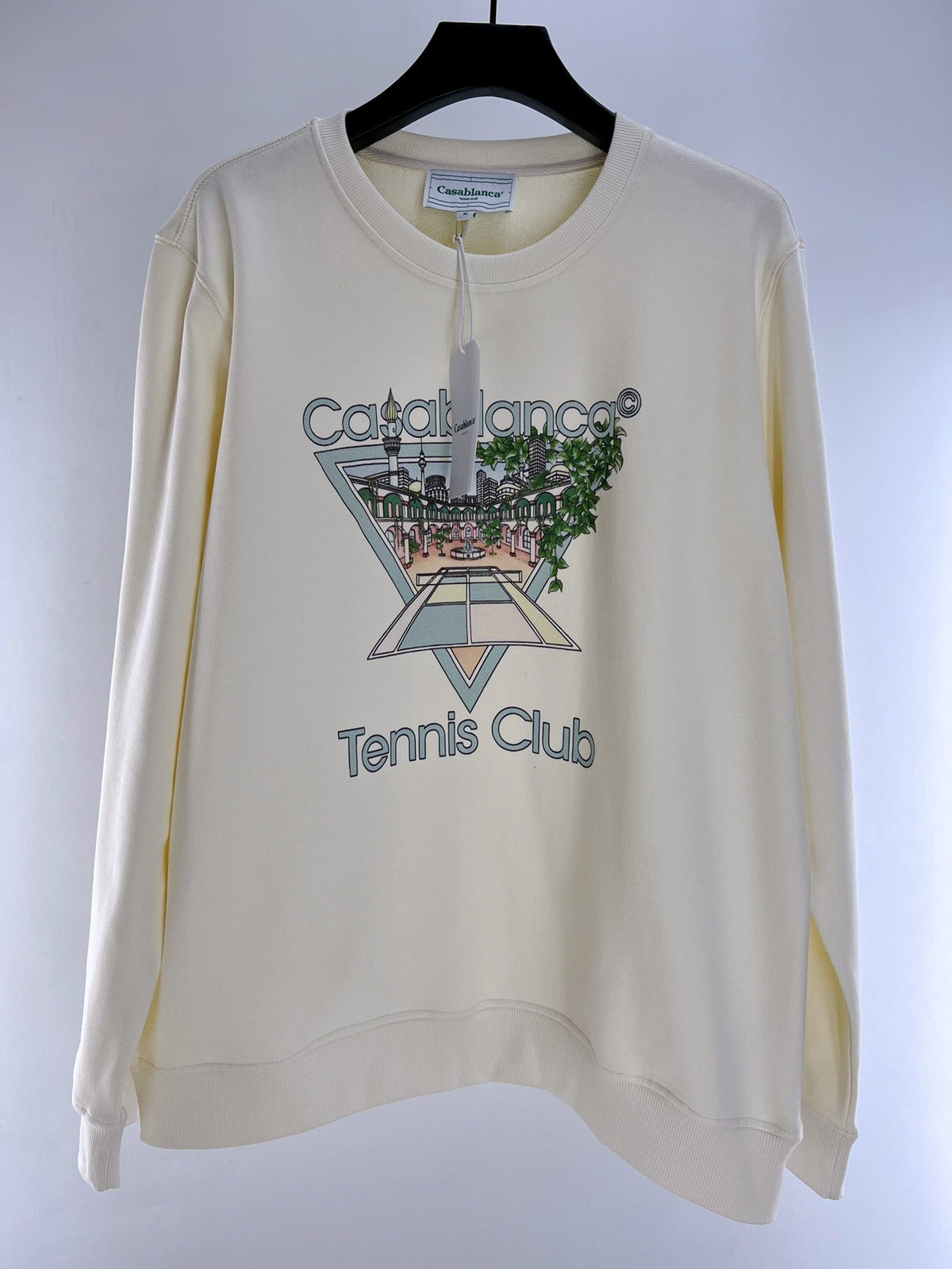 Navy Cotton Tennis Graphic Crewneck - Men's