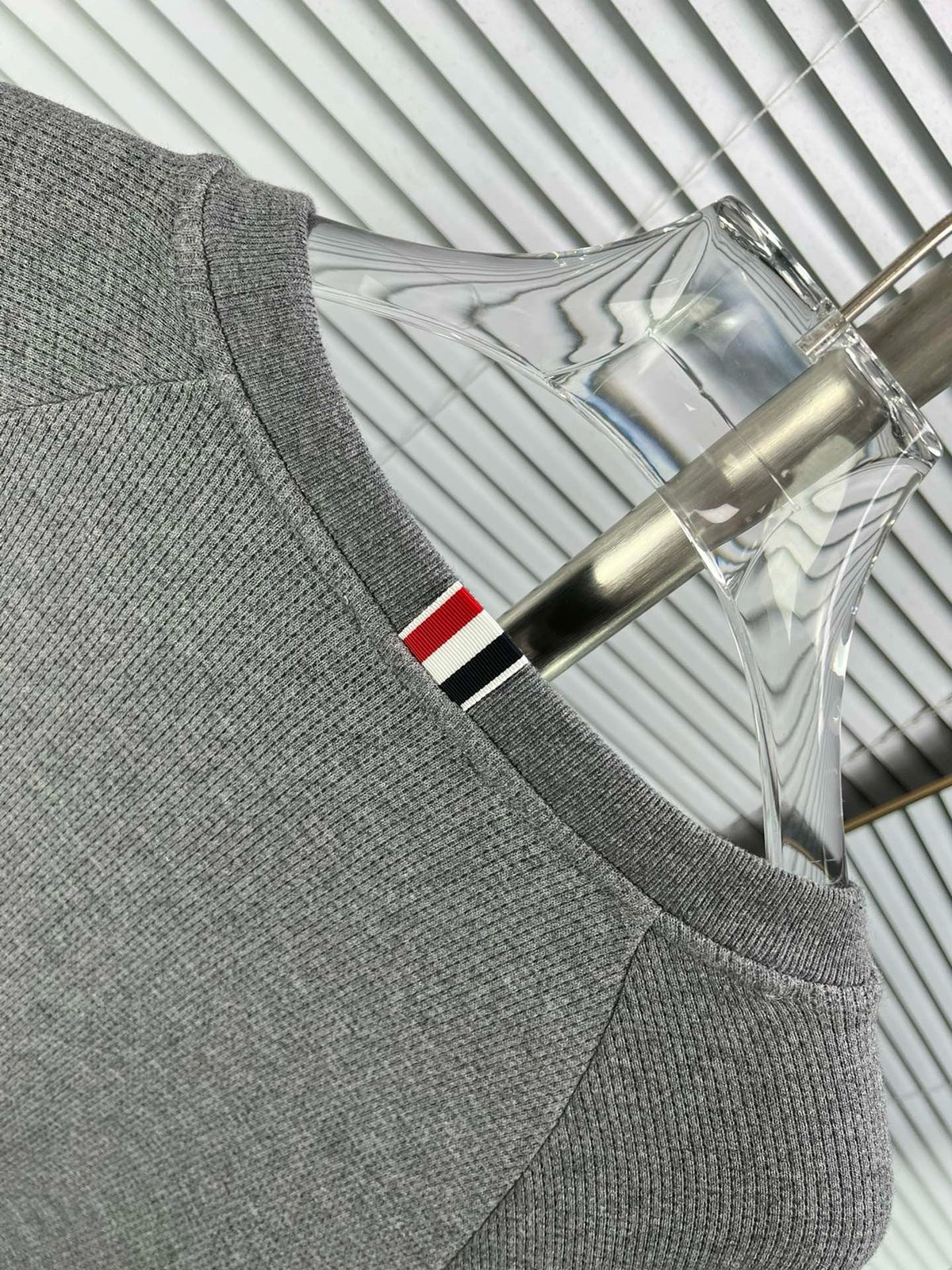 4-Bar Crewneck Grey Loopback - Men's