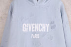 Blue Cotton Chest Text Pullover - Men's
