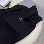 Black Cotton Tonal Pullover - Men's