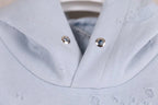 Blue Cotton Chest Text Pullover - Men's