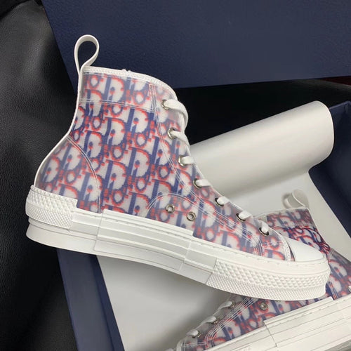 B23 High-Top Pink and Blue Oblique Sneakers