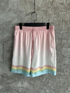 Pastel Wave Hem Silk Shorts - Men's