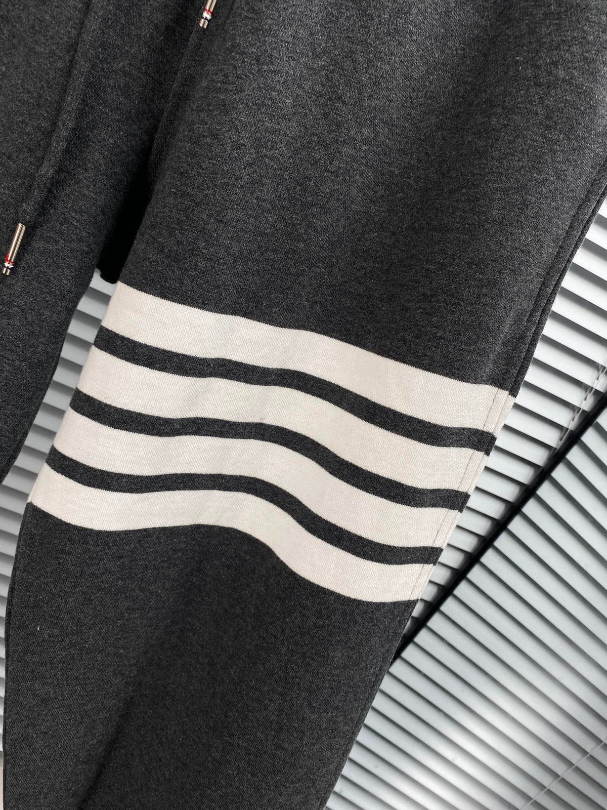Navy Cotton Bar Stripe Joggers - Men's
