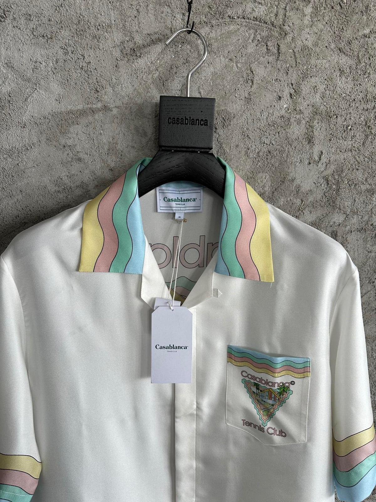 Embroidered Crest Silk Shirt - Men's