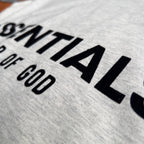 Grey Cotton Text Logo Short-Sleeve - Men's
