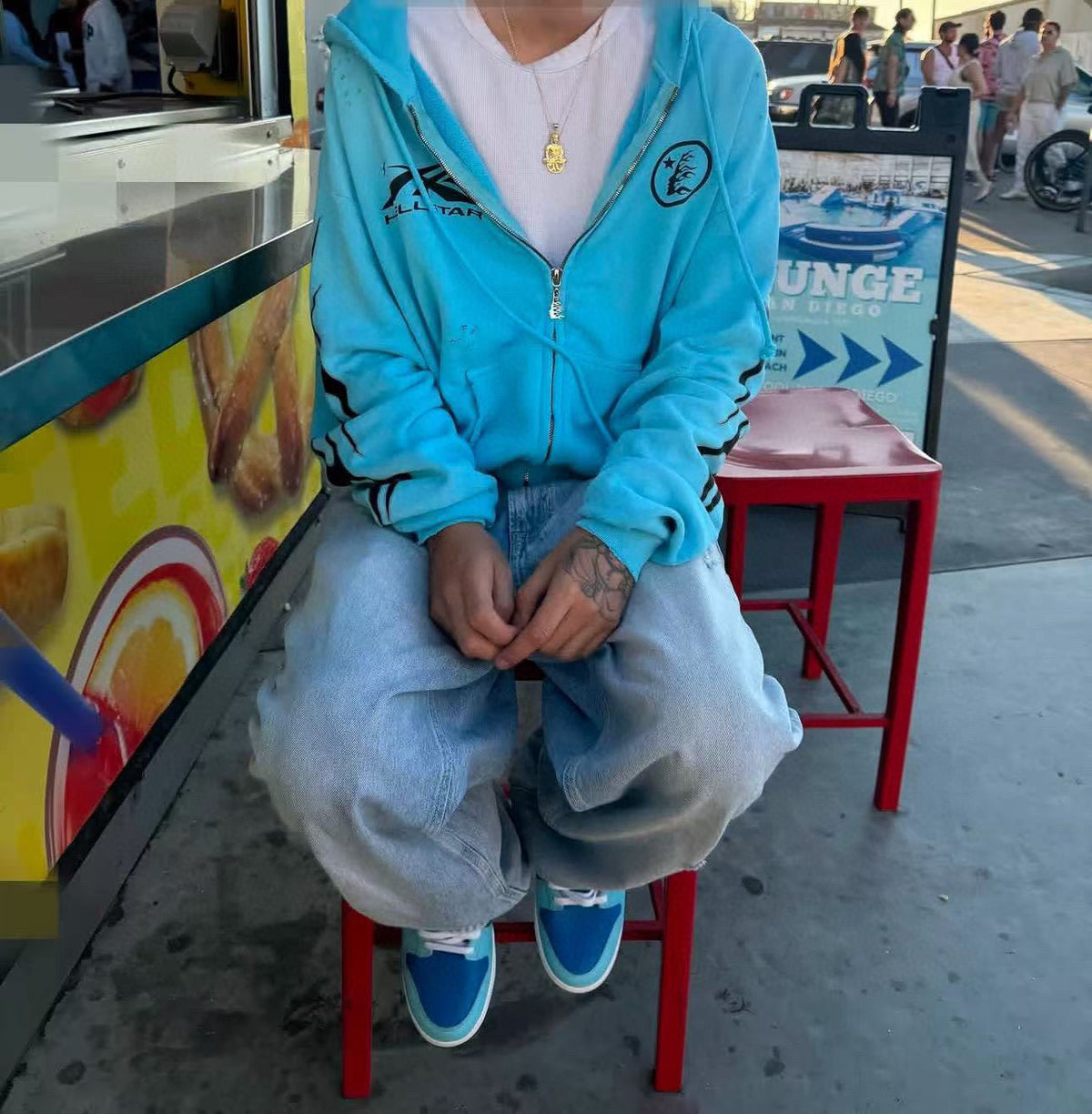 Sky Blue Hoodie - Men's