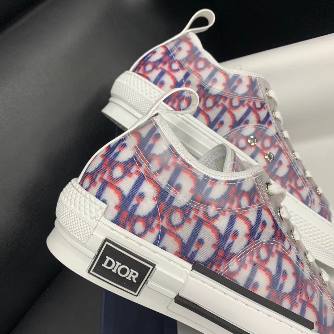 B23 Low Pink and Blue Oblique Sneakers