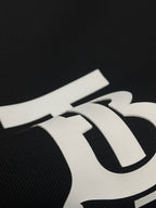 Black Cotton Monogram Crewneck - Men's