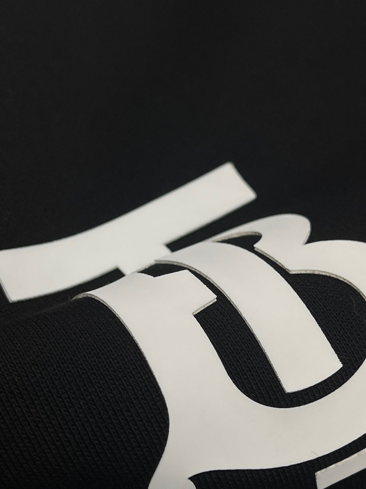 Black Cotton Monogram Crewneck - Men's