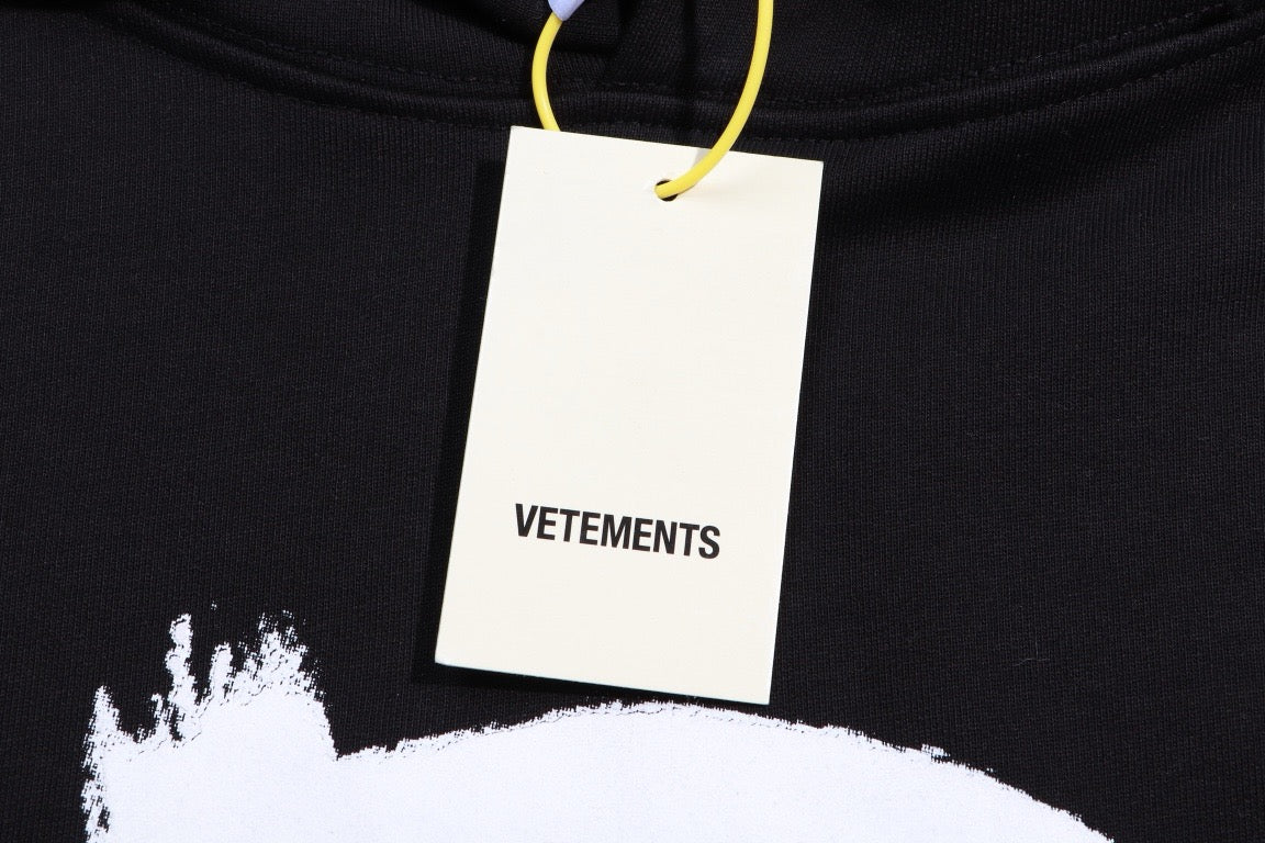 Black Cotton Tonal Graphic Pullover - Men's