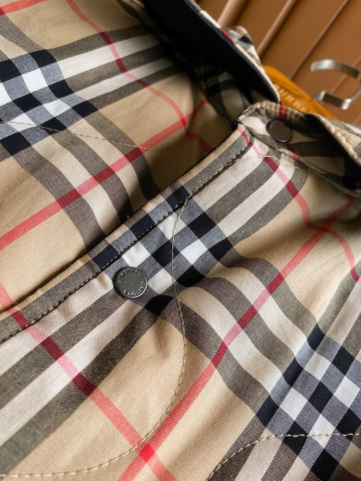 Check Overshirt Beige Shirt - Men's