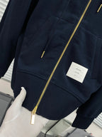 Navy Cotton Plain Zip-Through - Men's