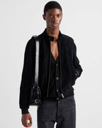 Navy Nylon Plain Bomber - Men's