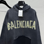 Black Cotton Washed Logo Pullover - Men's