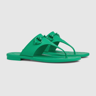 Women's thong rubber sandal with Horsebit