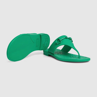 Women's thong rubber sandal with Horsebit