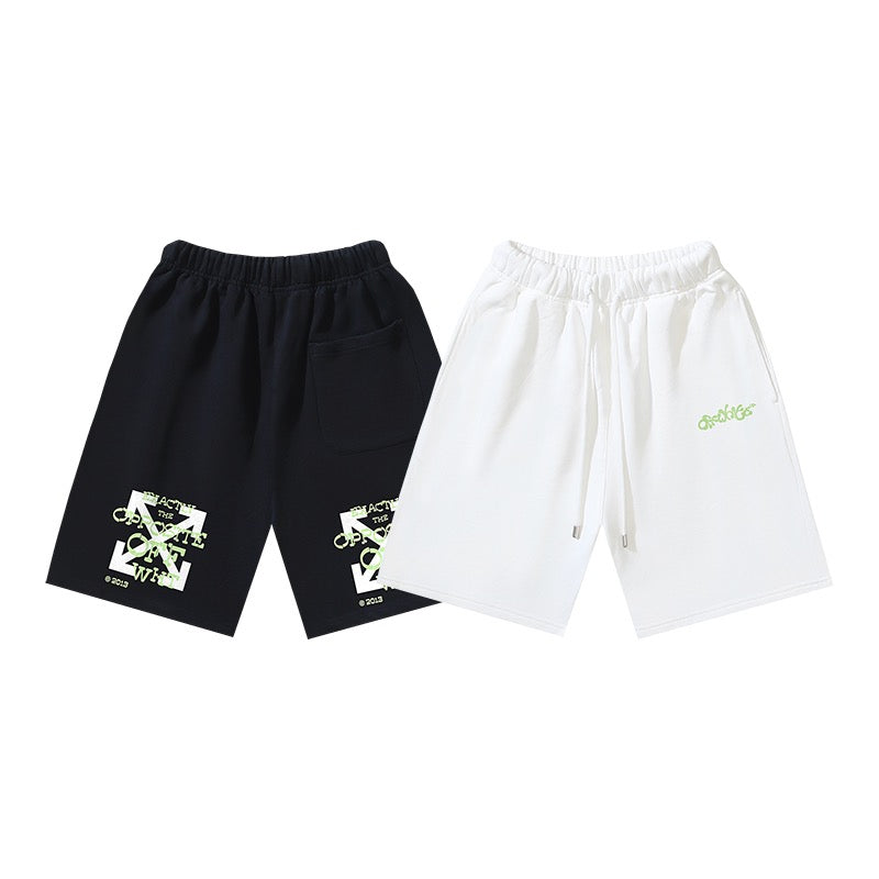 Black Cotton Script Drawstring - Men's