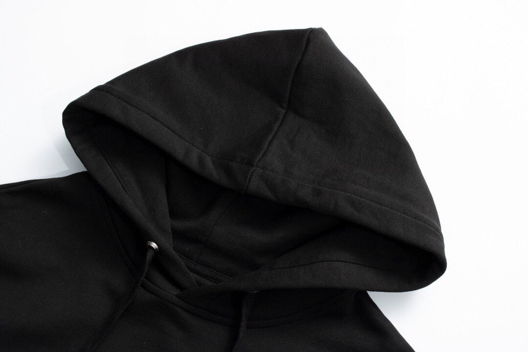 Black Cotton Text Logo Pullover - Men's