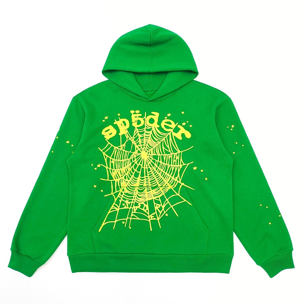 Green Cotton Web Print Pullover - Men's