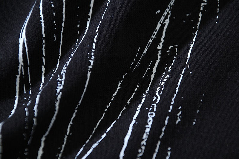Black Cotton Text Logo Drawstring - Men's