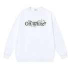 Black Cotton Gothic Text Crewneck - Men's
