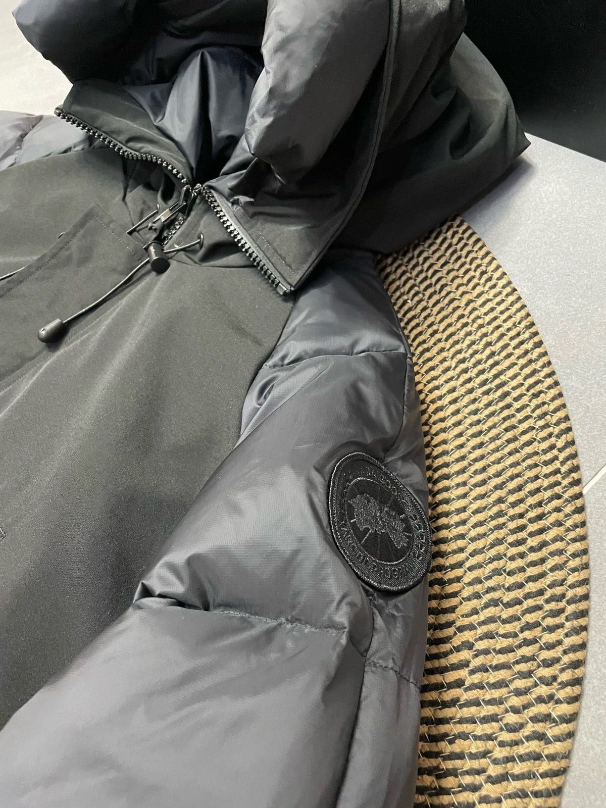 Black and White Puffer Jacket - Men's