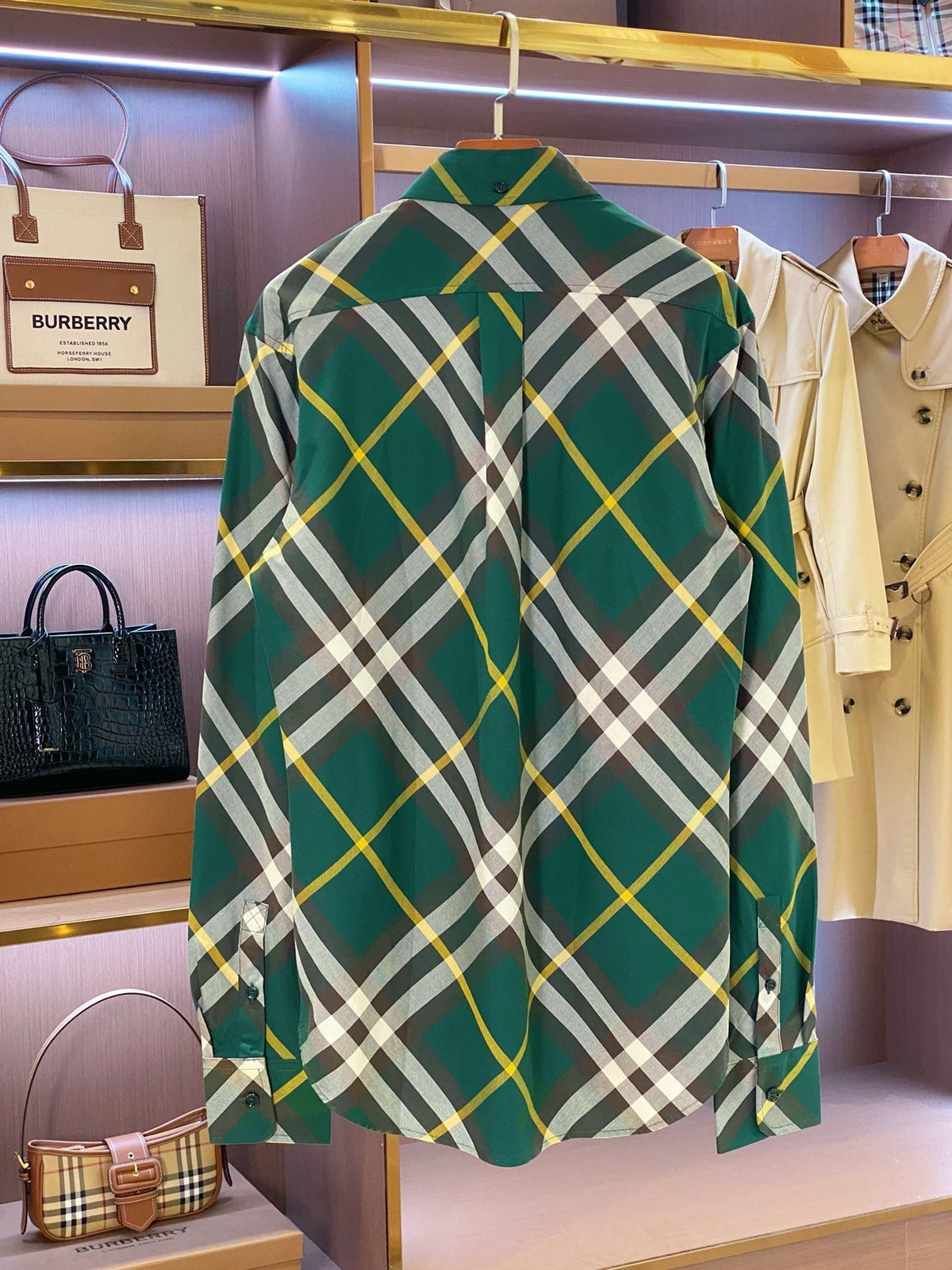 Green Flannel Check Long-Sleeve - Men's