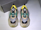 Triple S Beige and Teal Sneakers