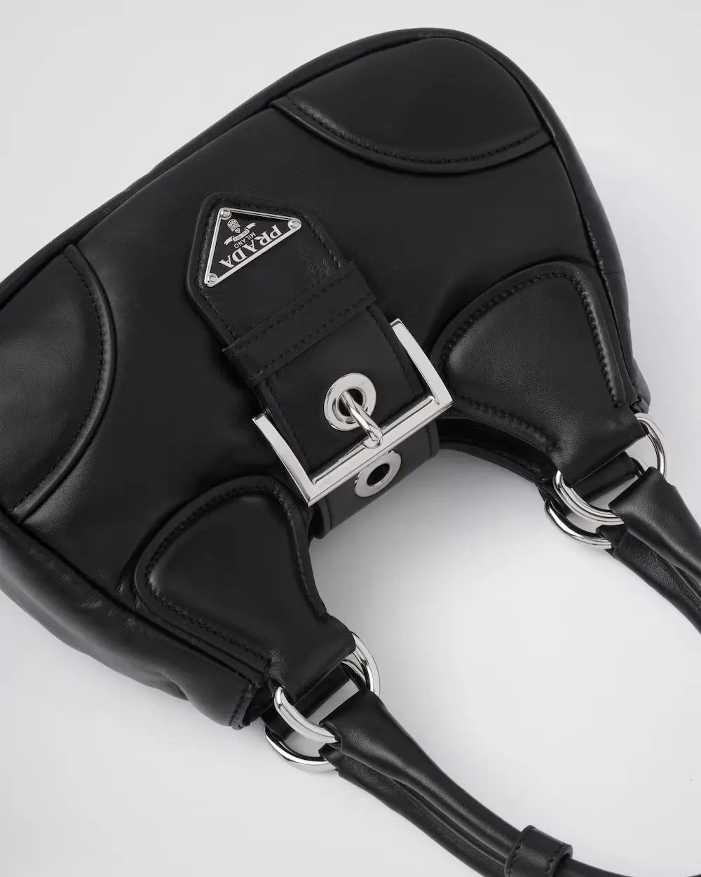 Moon Re-Nylon and leather bag – characterized by a harmonious and compact silhouette, this bag stands out for – LUX VERSE Luxury Designer Fashion Outlet