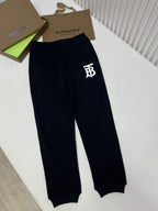 Navy Cotton Monogram Joggers - Men's