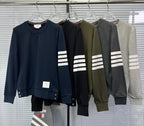 4-Bar Crewneck Navy Loopback - Men's