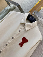 Cream Corduroy Patch Long-Sleeve - Men's