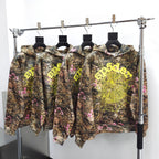 Olive Cotton Camo Print Pullover - Men's
