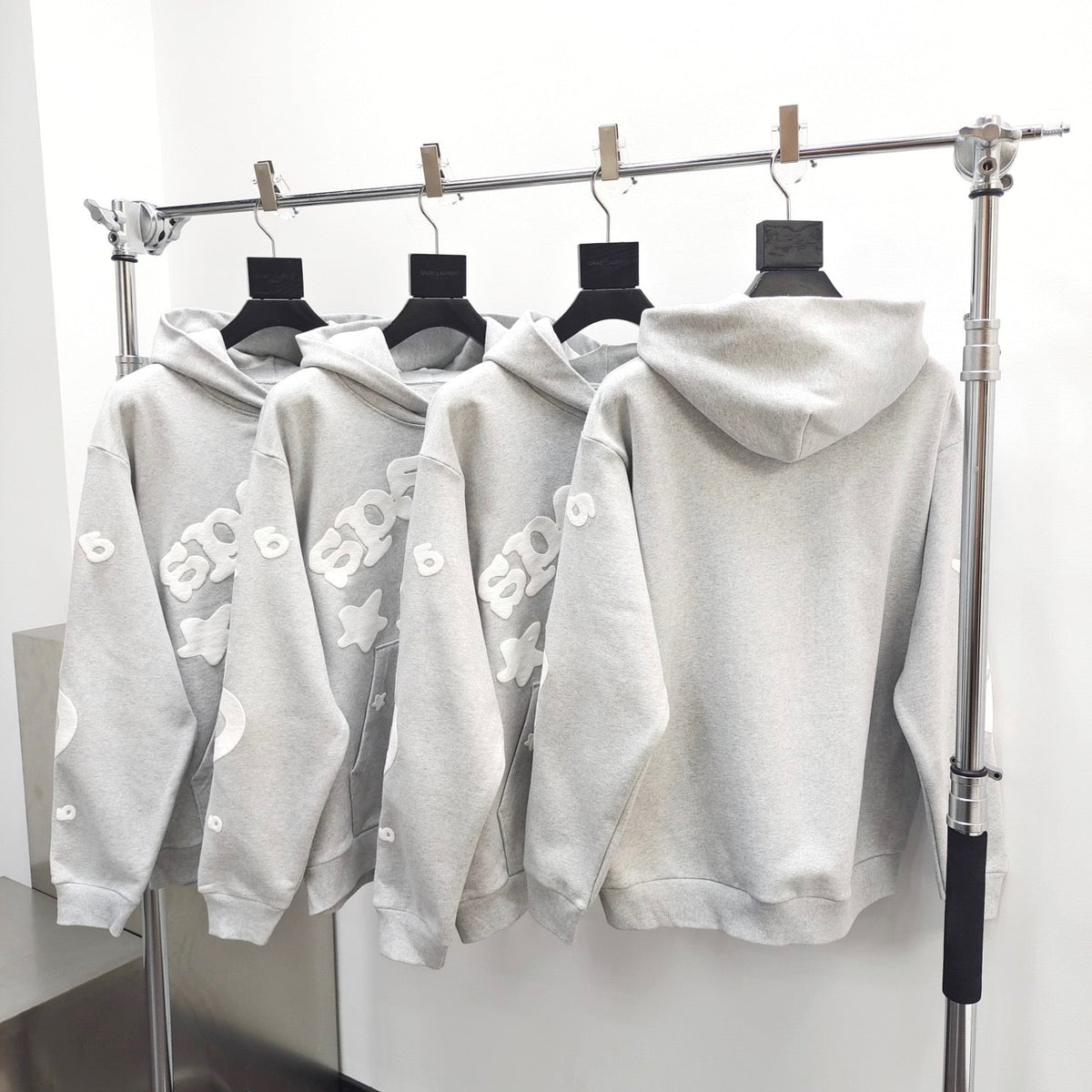 Grey Cotton Star Print Pullover - Men's