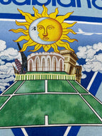 Blue Cotton Sun Graphic Crewneck - Men's