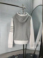 Grey Cotton Colourblock Zip-Through - Men's
