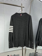 4-Bar Crewneck Navy Knit - Men's