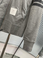 Navy Cotton Plain Zip-Through - Men's