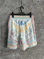 Ornate Print Silk Shorts - Men's