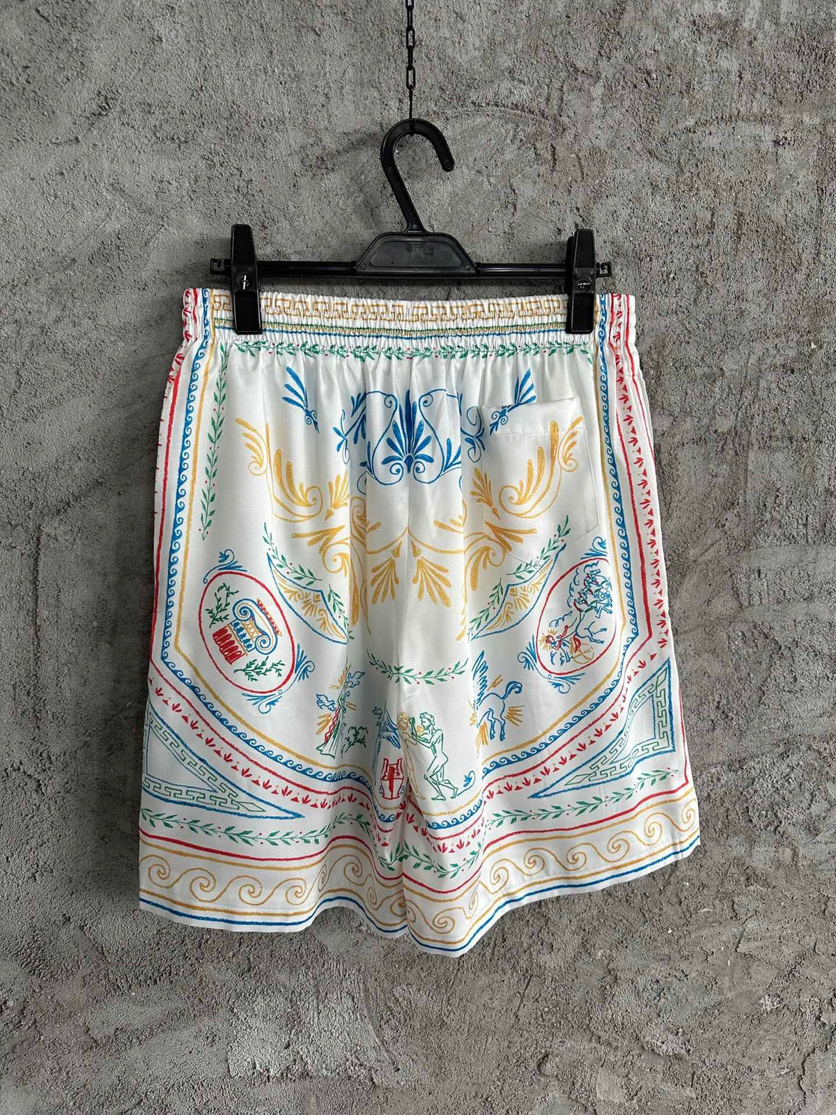 Ornate Print Silk Shorts - Men's