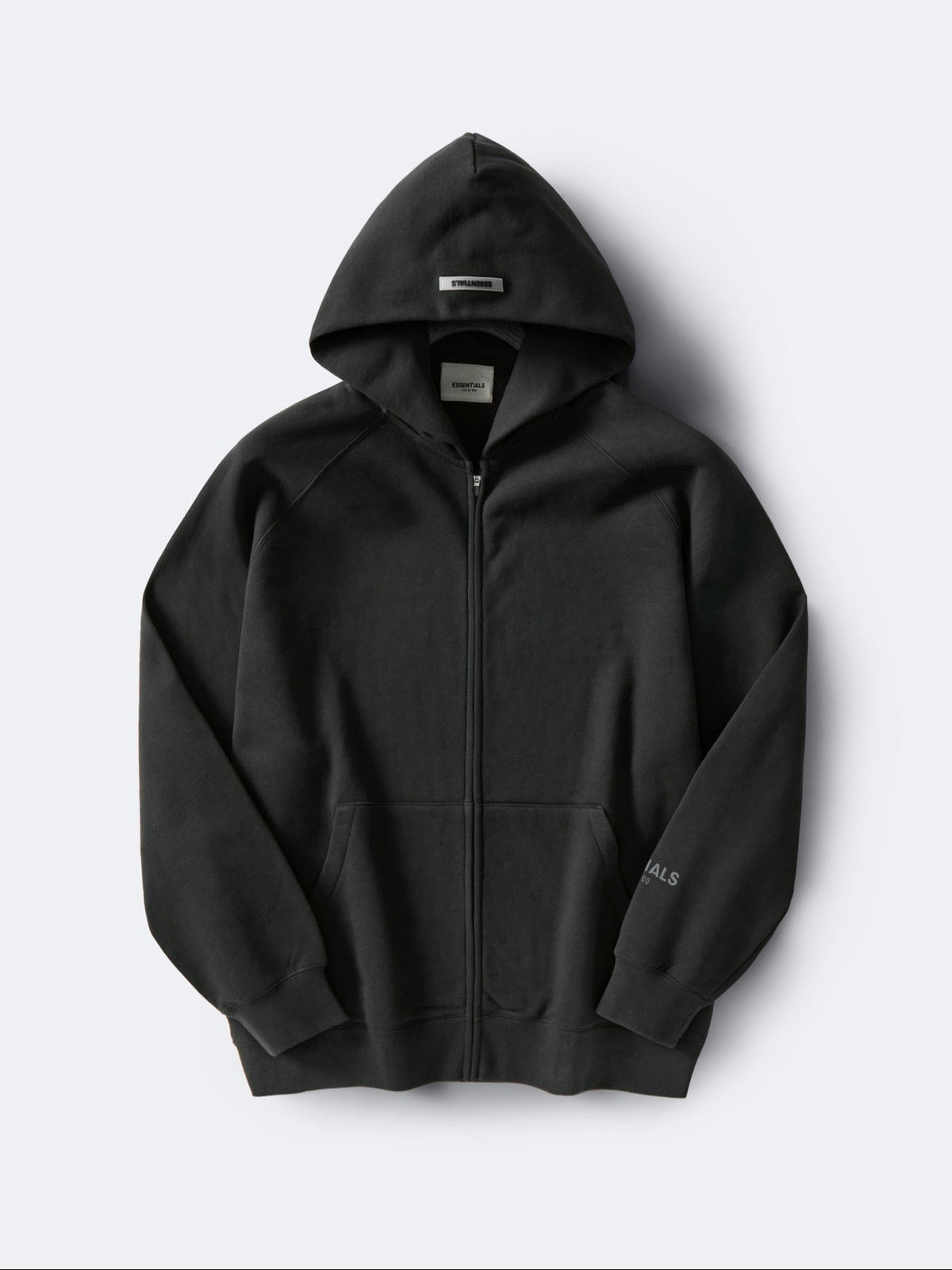 White Cotton Plain Zip-Through - Men's