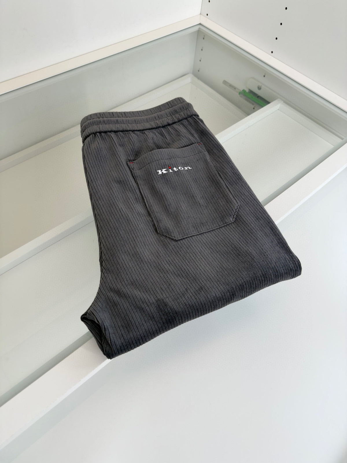 Navy Velour Drawstring Wide-Leg - Women's